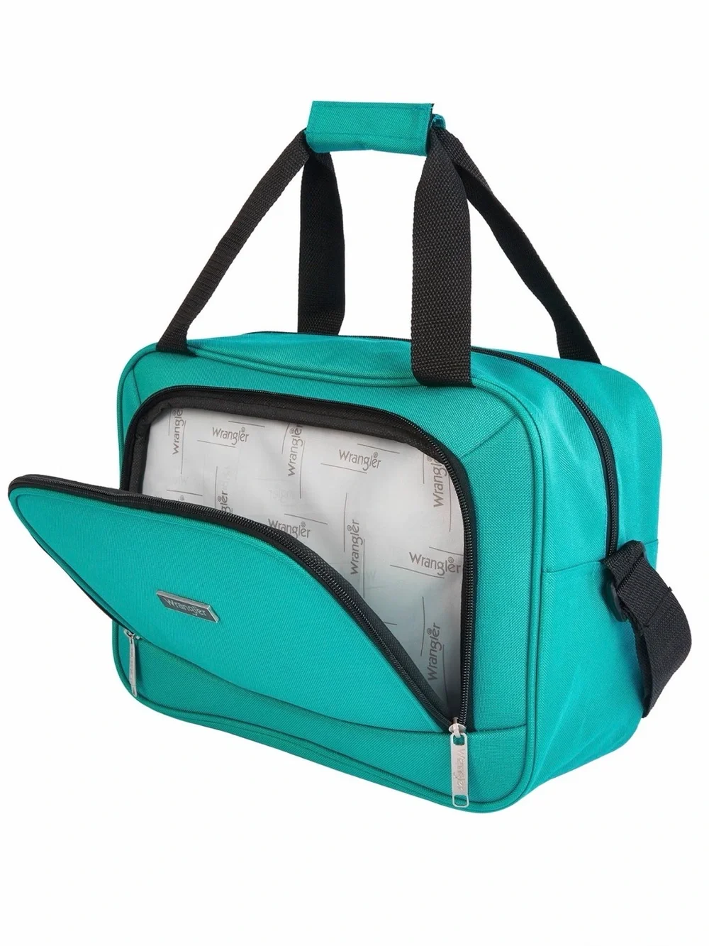 🙋🏻‍♀️Wrangler Teal Carry-On Duffle with Black Straps